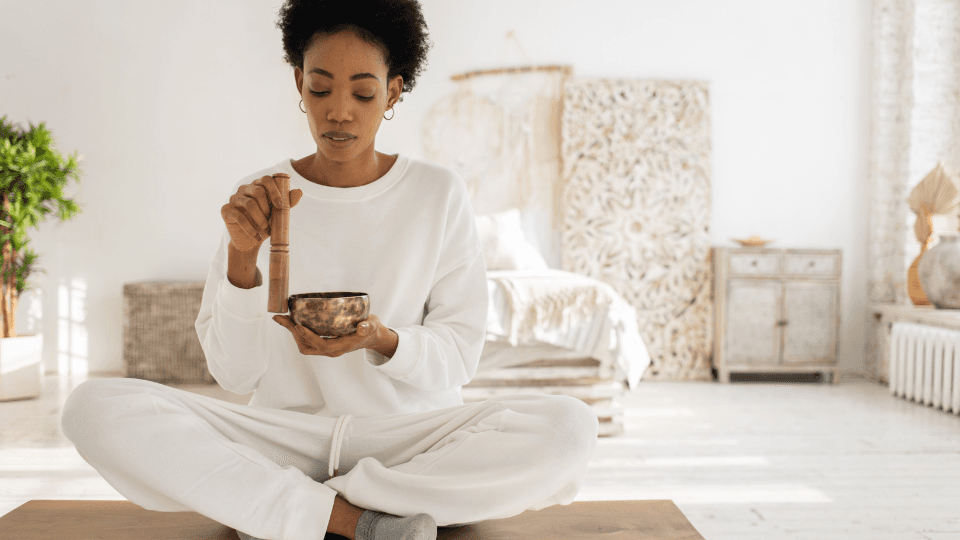 background divider woman meditation